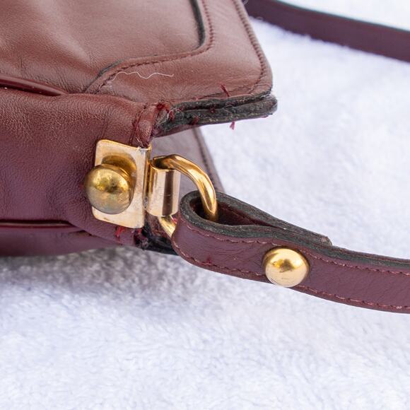 Vintage 90s Original ETIENNE AIGNER Oxblood Leather Purse Shoulder Bag Handbag - Picture 7 of 11